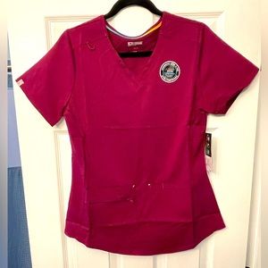 Scrubstar Small Maroon Scrub Top NWT